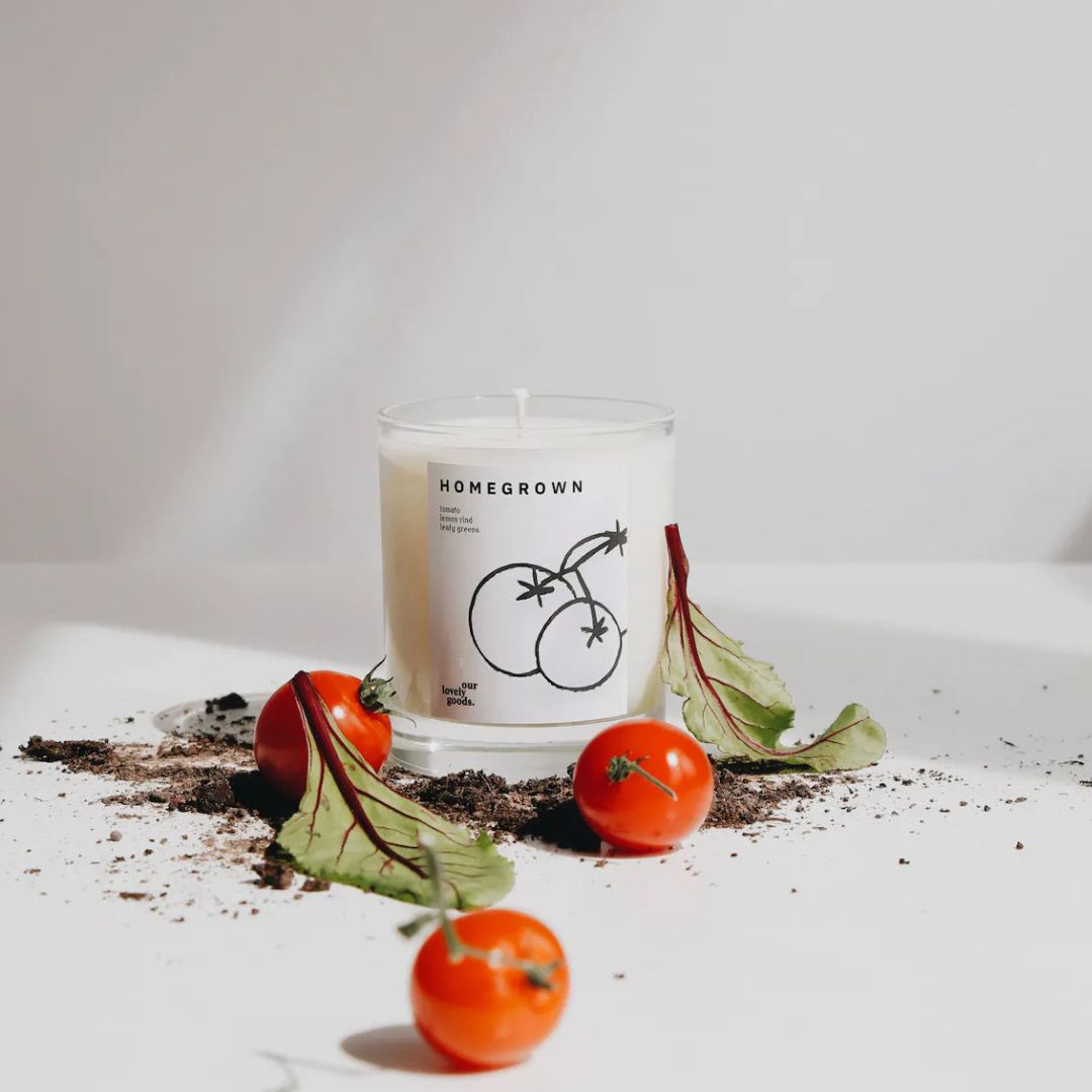 Tomato, Lemon and Leafy Greens Scented Candle by Our Lovely Goods
